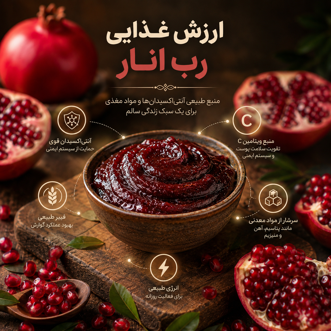 ارزش غذایی رب انار