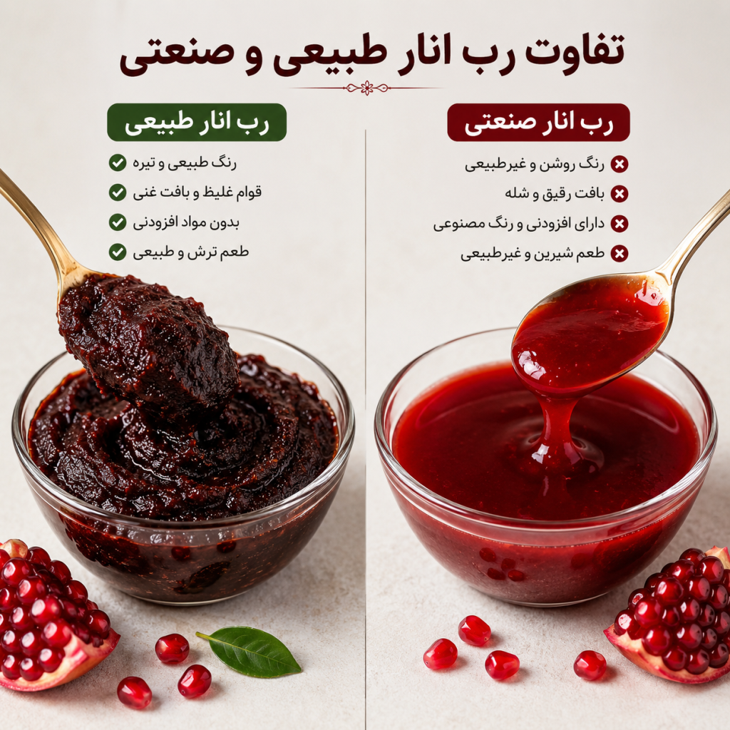 تشخیص رب انار طبیعی از تقلبی