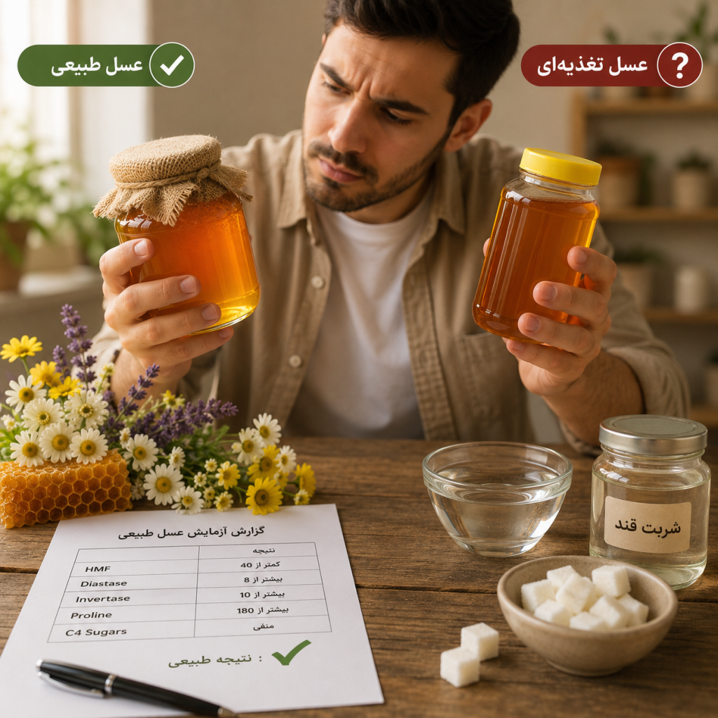 فرق عسل طبیعی و عسل تغذیه‌ای