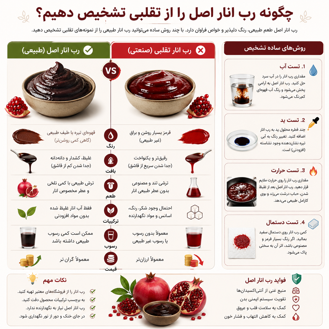چگونه رب انار اصل را تشخیص دهیم