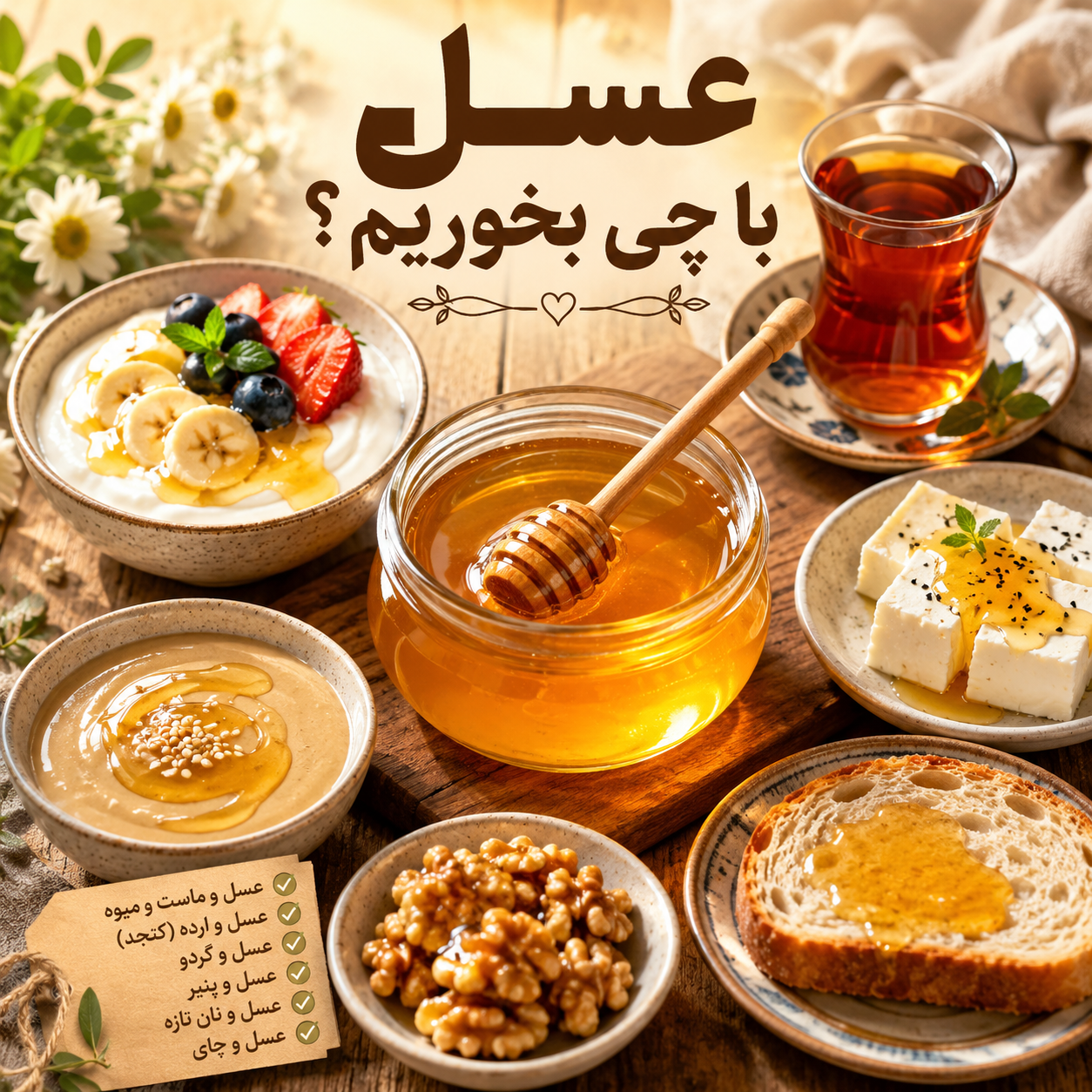 عسل با چی بخوریم