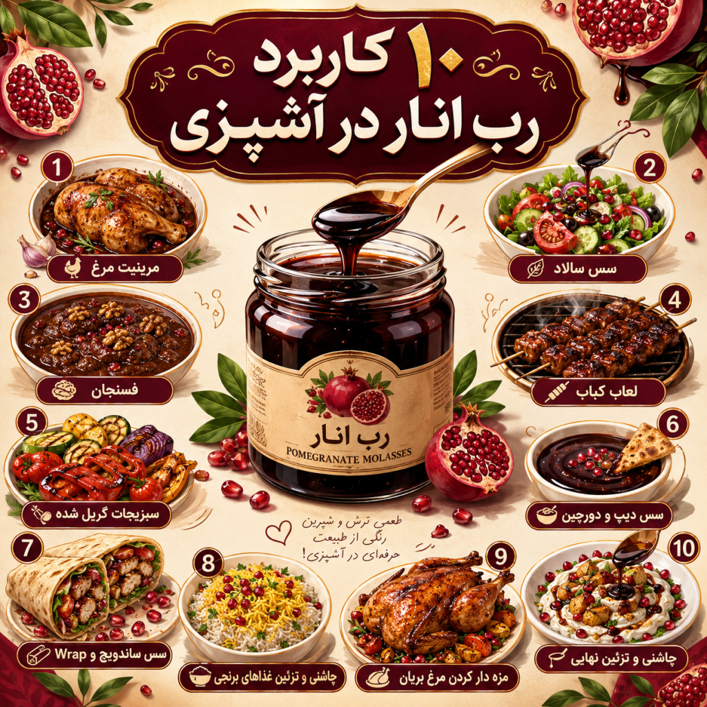 10 کاربرد رب انار در آشپزی