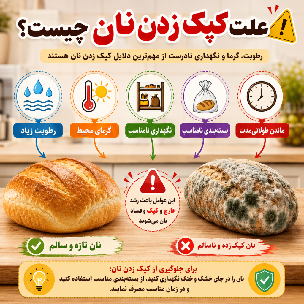 علت کپک زدن نان